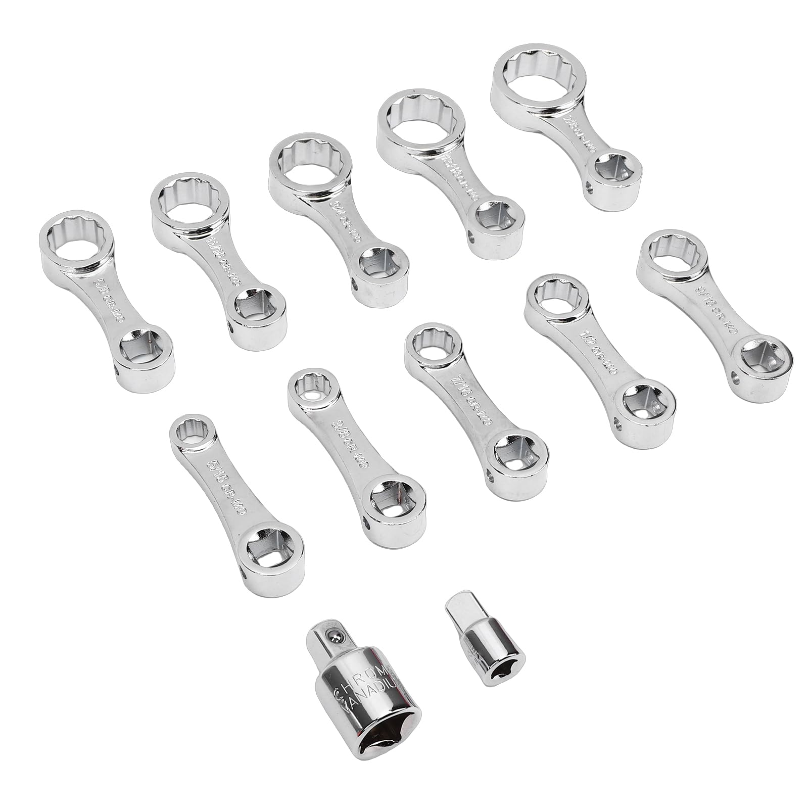 Jeu D'adaptateurs de clé de Torsion 12 Points en Acier au Chrome Vanadium 12 Pièces pour Réparations Automobiles Polyvalentes, Boîte à Outils Portable Incluse pour un Rangement et une