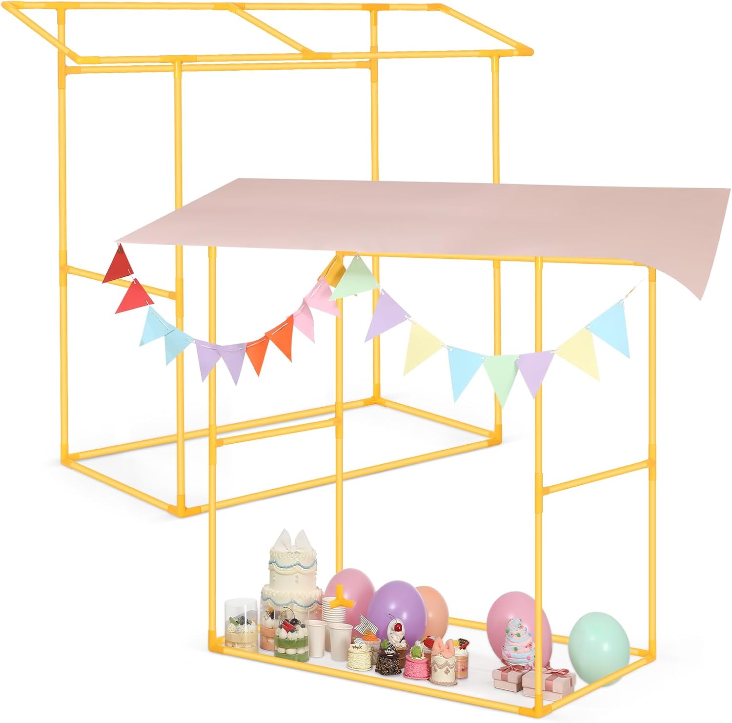 Amyhill Tabletop Tent Base Set for Hawaiian Banquet Ice Cream Table Cabin Graduation Day Party Summer Event Snack Theme Carnival Scene Decoration