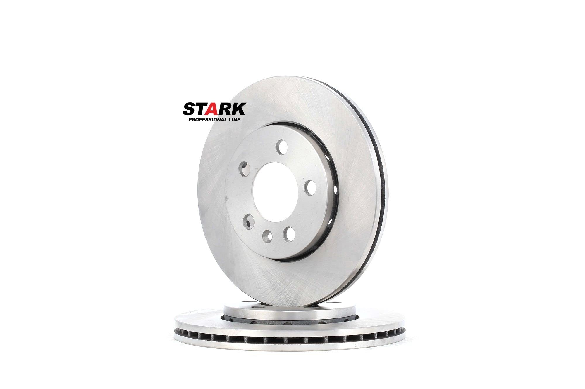 STARK SKBK-10990855 Juego para eje Kit de discos de freno y pastillas eléctrico Delantero con chapa antichirrido con clip de émbolo Compatible con VW Polo V Hatchback 6R1, 6C1