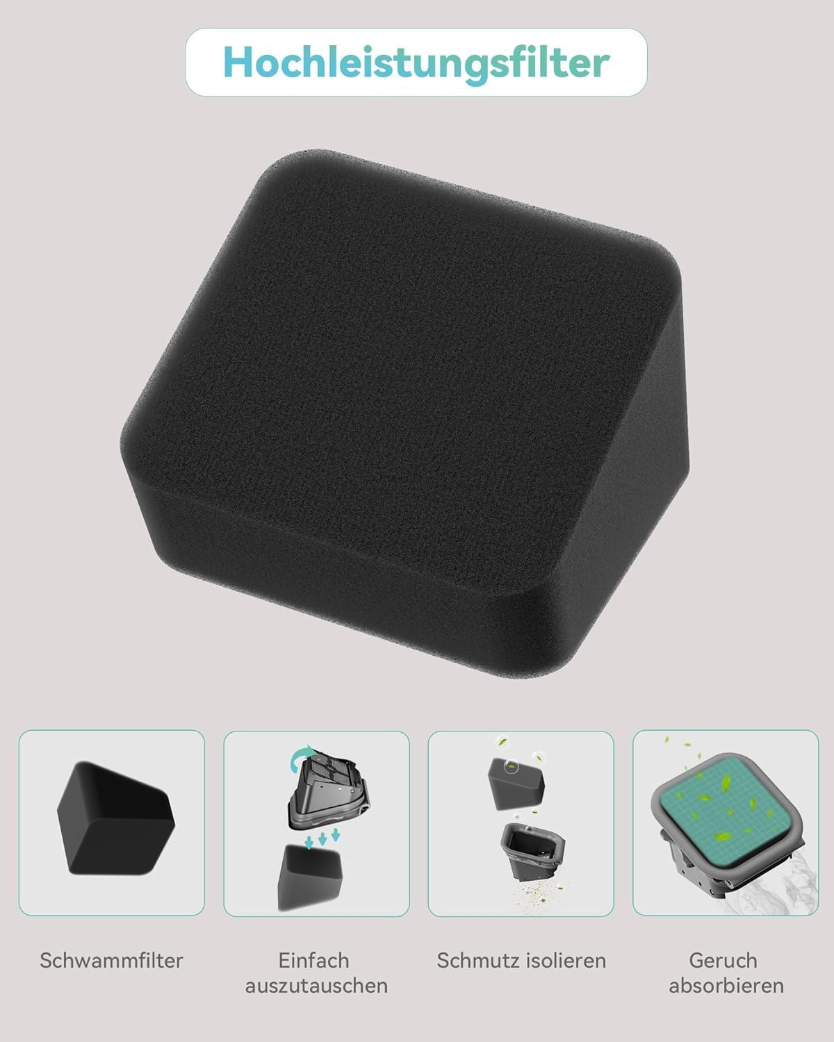 JONR ED12 Accessory Kit, 1 Replacement Floor Brush & 2 Sponge Filters, Only for ED12 Wet Vacuum Mop