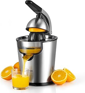 VEVOR Electric Citrus Juicer, Orange Juice Squeezer with Two Size Juicing Cones, 300W Stainless Steel Orange Juice Maker with Soft Grip Handle, For Oranges, Grapefruits, Lemons and Other Citrus Fruits