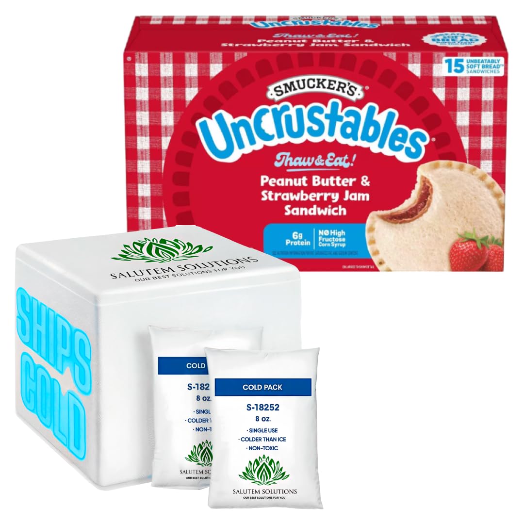 Uncrustables Peanut Butter & Strawberry Jam Sandwiches, 15 count (Frozen) - Pack of 2 (total 30 pieces)