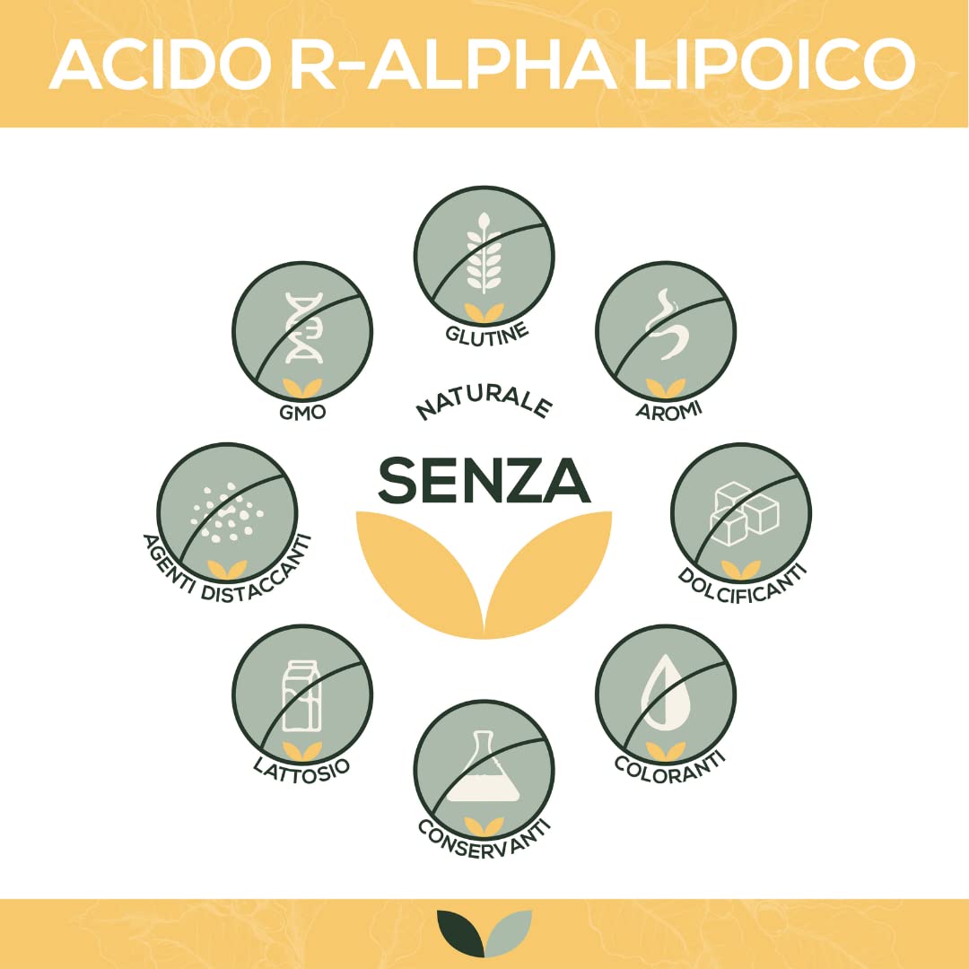 Acido R-alfa-lipoico 400 mg per capsula | 120 capsule | Altamente dosato | con una biodisponibilità particolarmente buona | Vegano | Confezione in carta ecologica al 100%