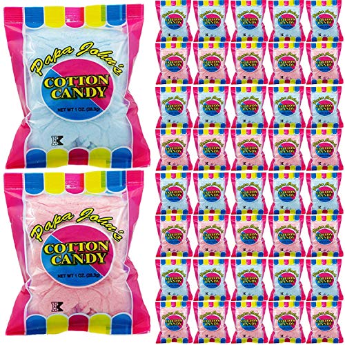 Fruidles Cotton Candy Blue and Pink Party Flavors Supplies Birthday Treats for Kids, Kosher, 1oz Bag (40-Pack)