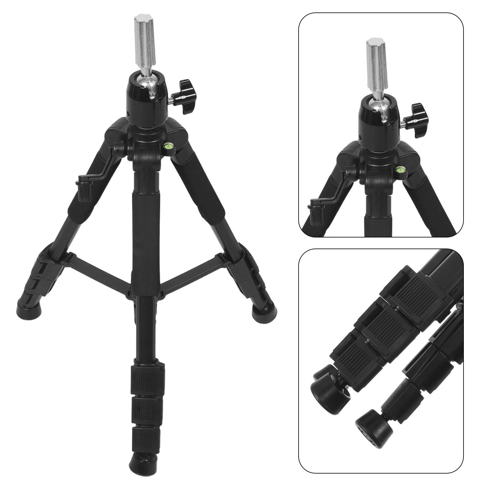 Toddmomy Metalowy Stojak Do Stylizacji Peruk Statyw Do Głowy Manekina Regulowany Tripod dla Fryzjerów i Praktyki Strzyżenia