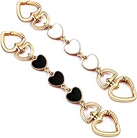 Vista 24 de 2 unidades extensoras de bolsa de cadena de corazón y luna, extensores de correa para bolso, cadena de oro, correa de repuesto para monedero