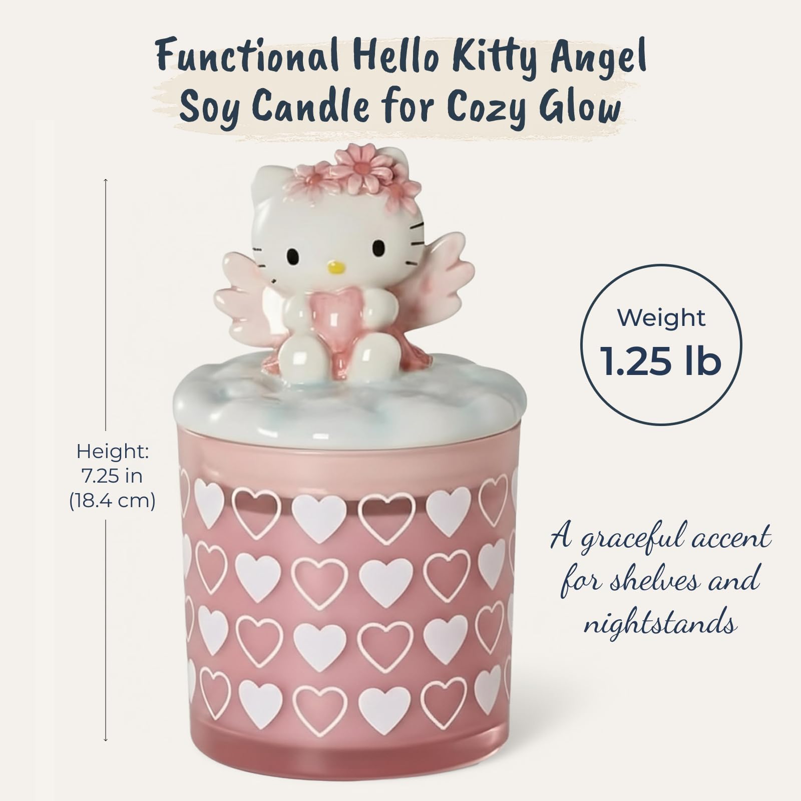 Amazon.com: Hello Kitty Angel Lidded Glass Soy Candle, 4.25