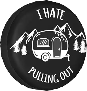 cozipink I Hate Pulling Out Camper Spare Tire Cover Spare Tire Cover Wheel Protectors Universal for Trailer Tires Camping Weatherproof Universal for Rv SUV Truck Travel Trailer 14" 15" 16" 17" Inch