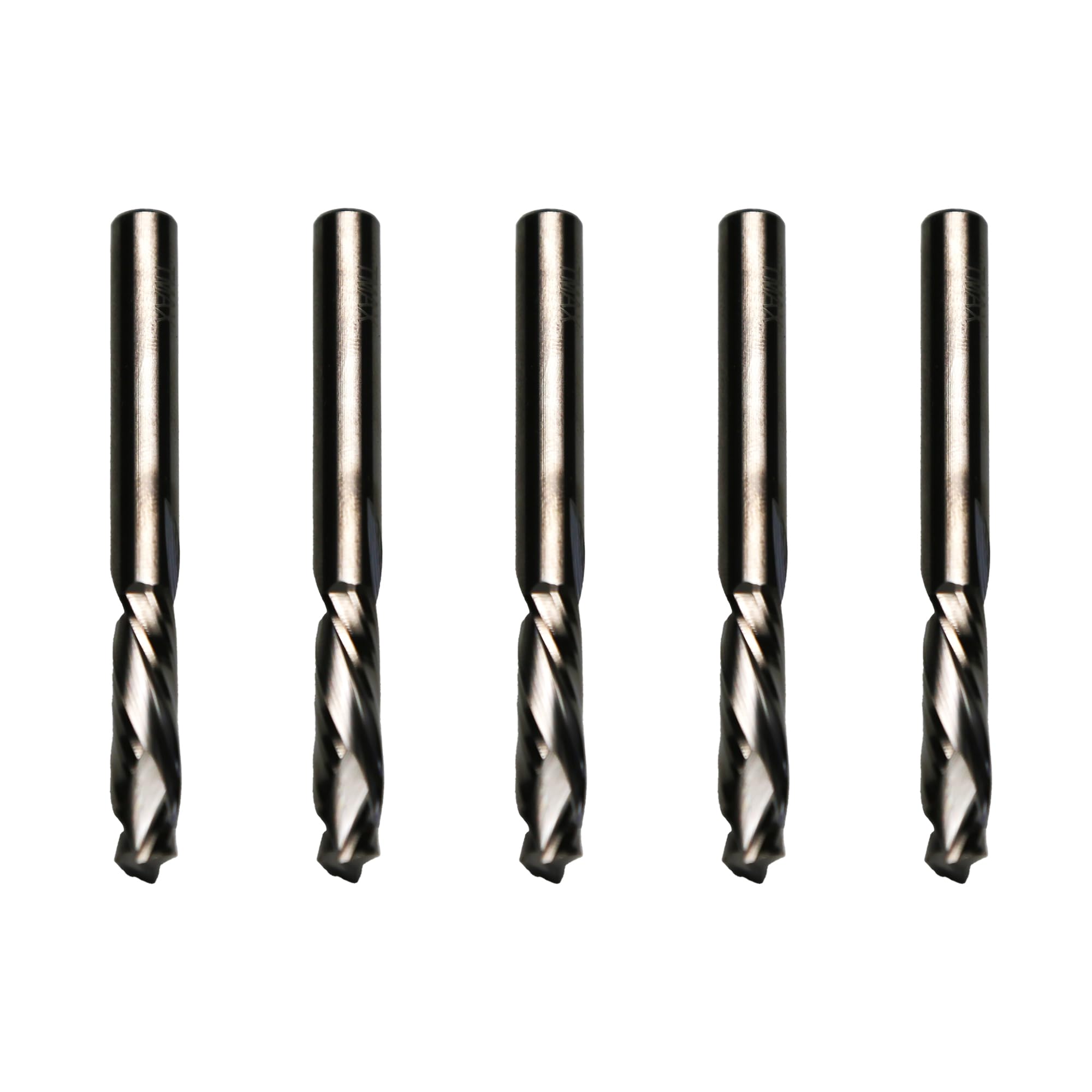 TMAX 5 pc Spiral Downcut Router Bits 1/4" Shank 1" Cutting Length Solid Carbide CNC Router Bit Set End Mills for Plunge Router Wood Carving