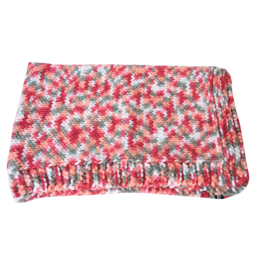 KCSOCKS Handmade Woolen Baby Blanket with Pillow Hand Knitted Soft & Cozy Made with 100% Pure Natural Wool Blanket for Babies - Multicolor