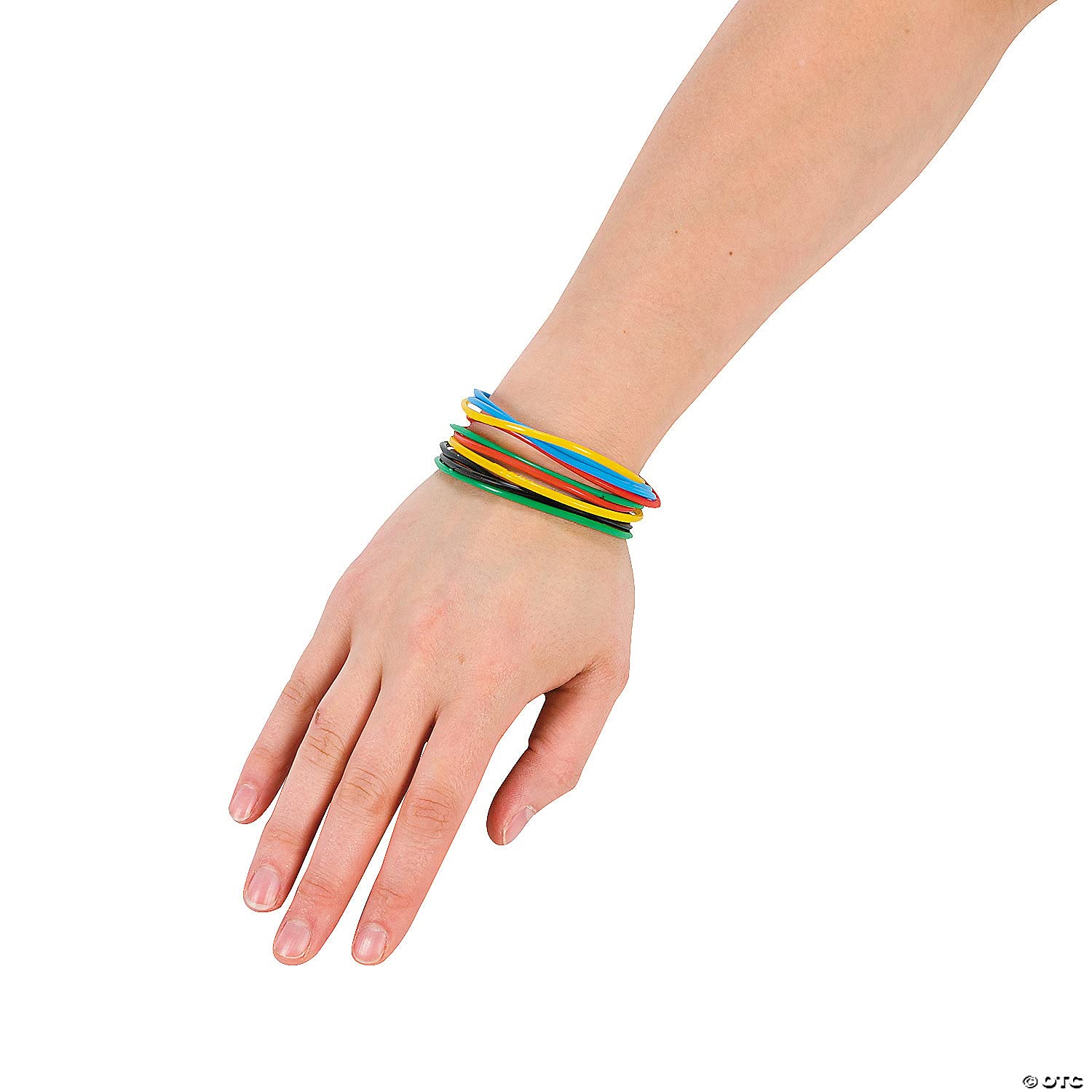 Fun Express Vinyl Jelly Bracelets in Bright Assorted Colors - Bulk set of 144 - Kids Novelty Jewelry, Giveaways and Party Supplies