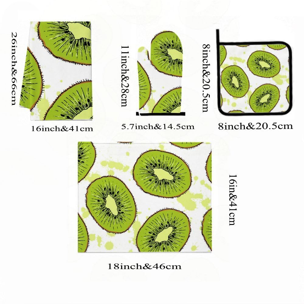 Set di accessori e decorazioni da cucina kiwi fresche 9PCS