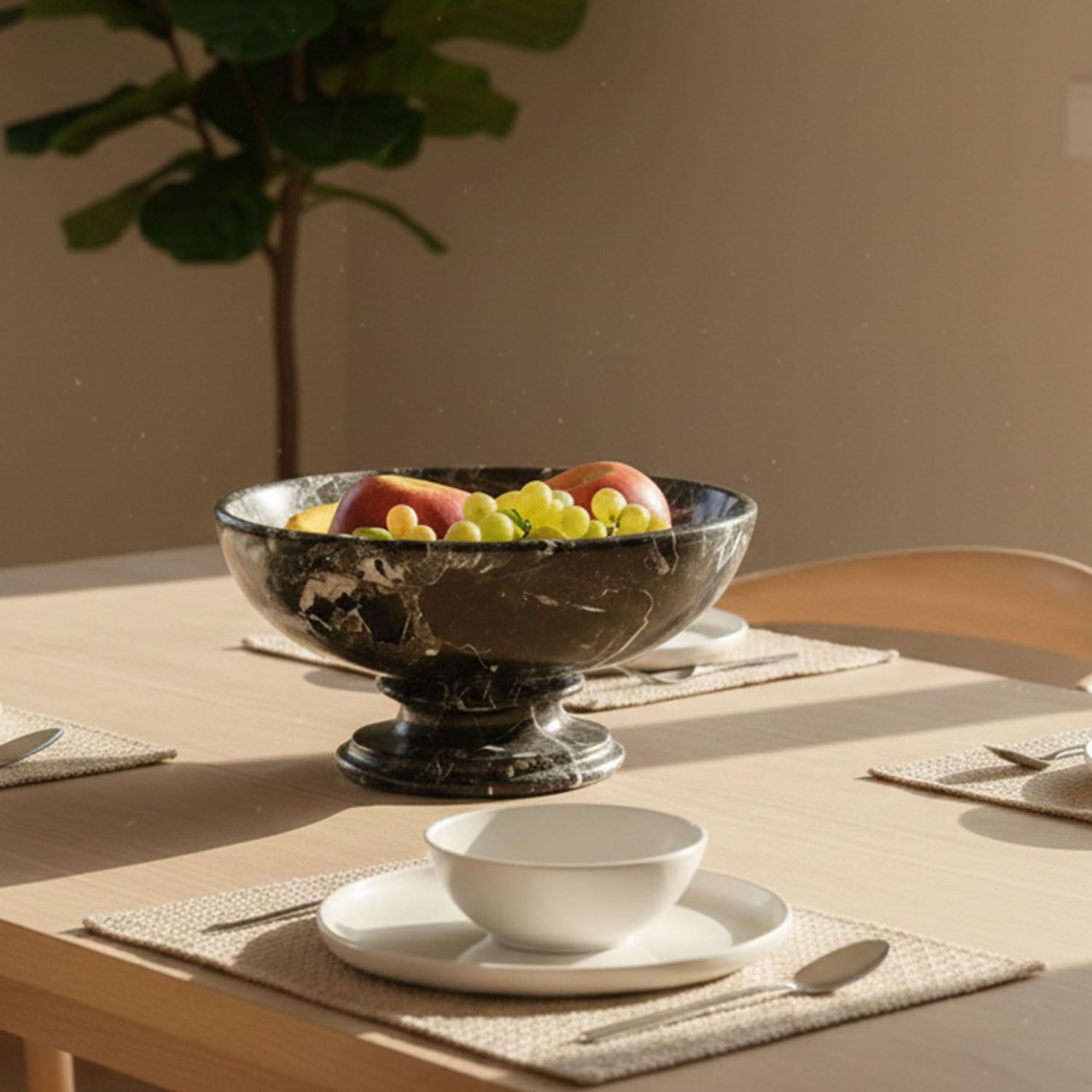 Amazon｜Radicaln 大理石フルーツボウル、10インチ、ブラック