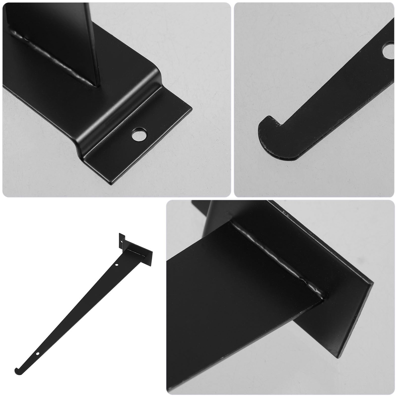 6 Stück Eisen Regalhalterungen für Lamellenwände Robuste Schwarze Wandhalterungen mit Einfacher Montage für Garage und Ladenregale