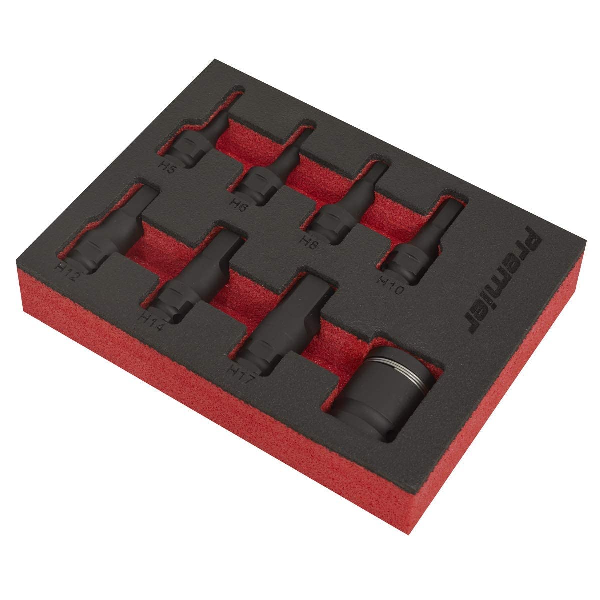 Sealey AK5620 Premier Hex Impact Socket Bit Set 3/8""Sq Drive 8pc
