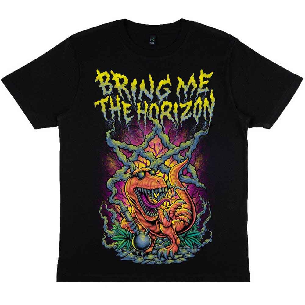 Bring Me The Horizon Smoking Dinosaur Official Tee T-Shirt Mens Unisex (XX-Large) Black