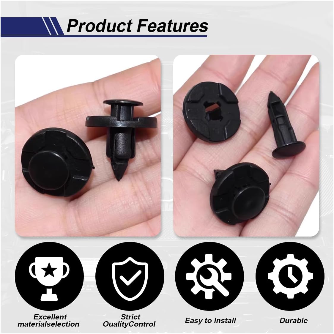 20PCS Car Bumper Rivet Fenders Liner Retainers, 8mm Plastic