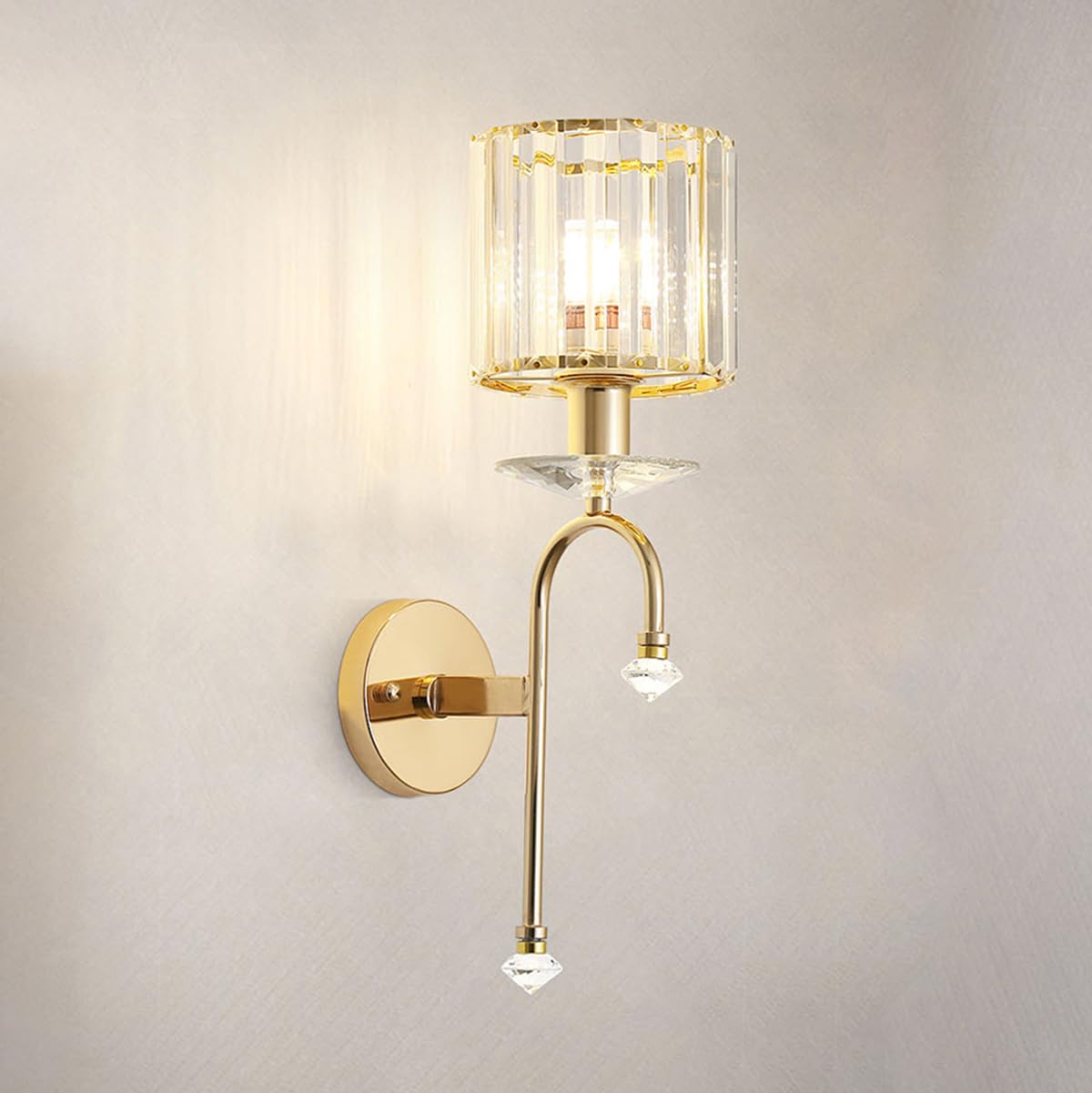 Wandlampen : Kristallen Wandlamp Amy 3 lichts (kristal/goud) - 30cm