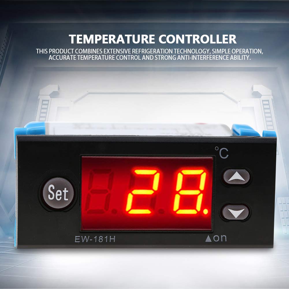 EW-181H 220V Regolatore di Temperatura Multifunzione per Termostato Calibrazione Display Centigrado, Regolatore di Temperatura Digitale con Sensore Sonda per Casa