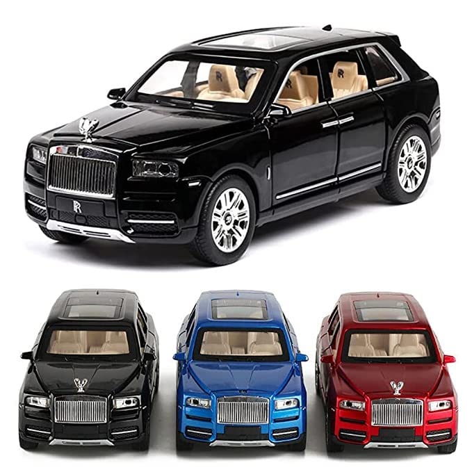 Image of Invite 1:24 Scale Wheels Diecast Rolls-Royce Cullinan Model Car Toy Zinc Alloy Pull Back Toy car with Sound and Light Classic Car Door Design for Kid[Colors as Per Stock]