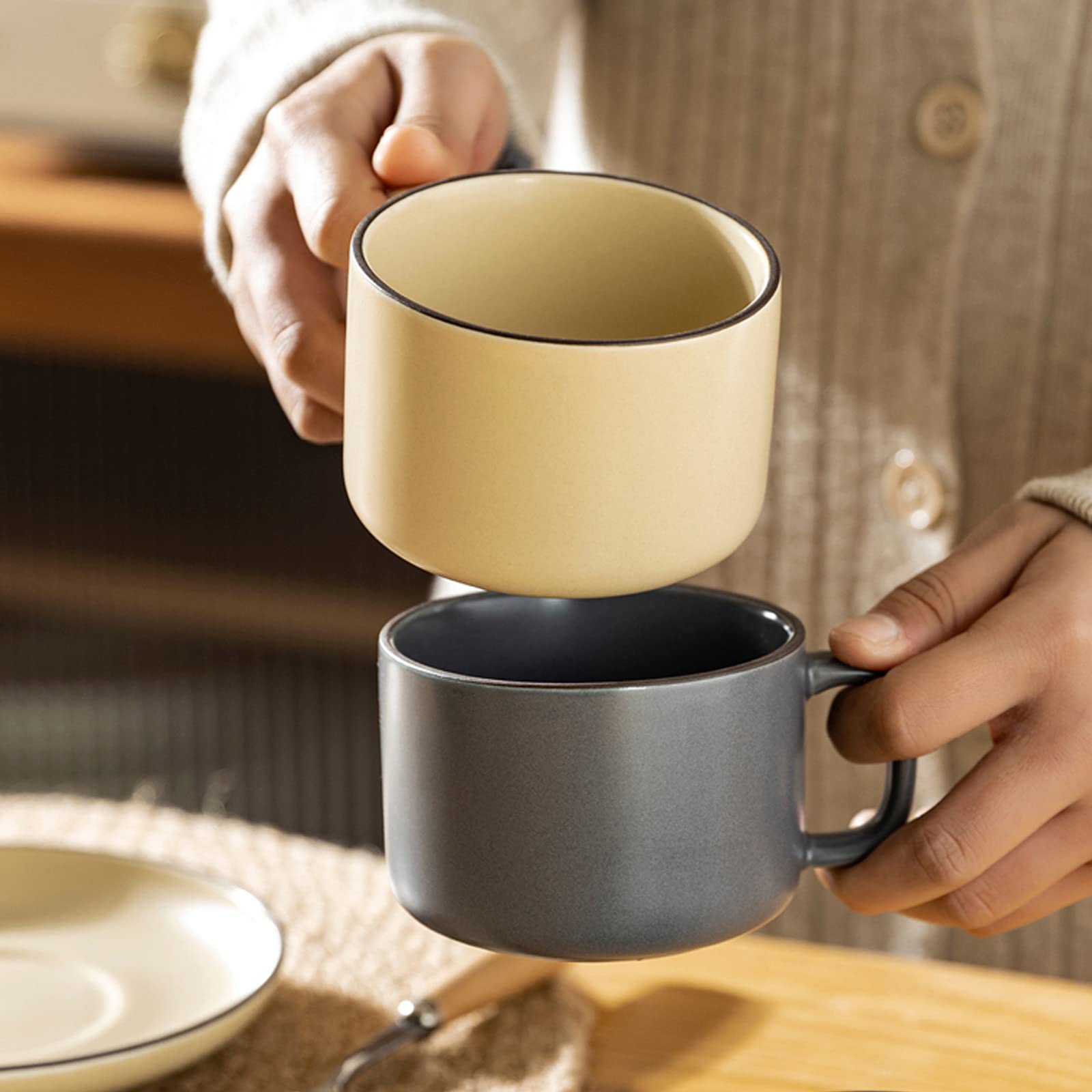 Wykwintna ceramika, ceramiczne filiżanki do kawy i spodki, filiżanki do espresso z pasującymi spodkami, zestaw filiżanek do herbaty i spodków, kubki porcelanowe, ceramicz