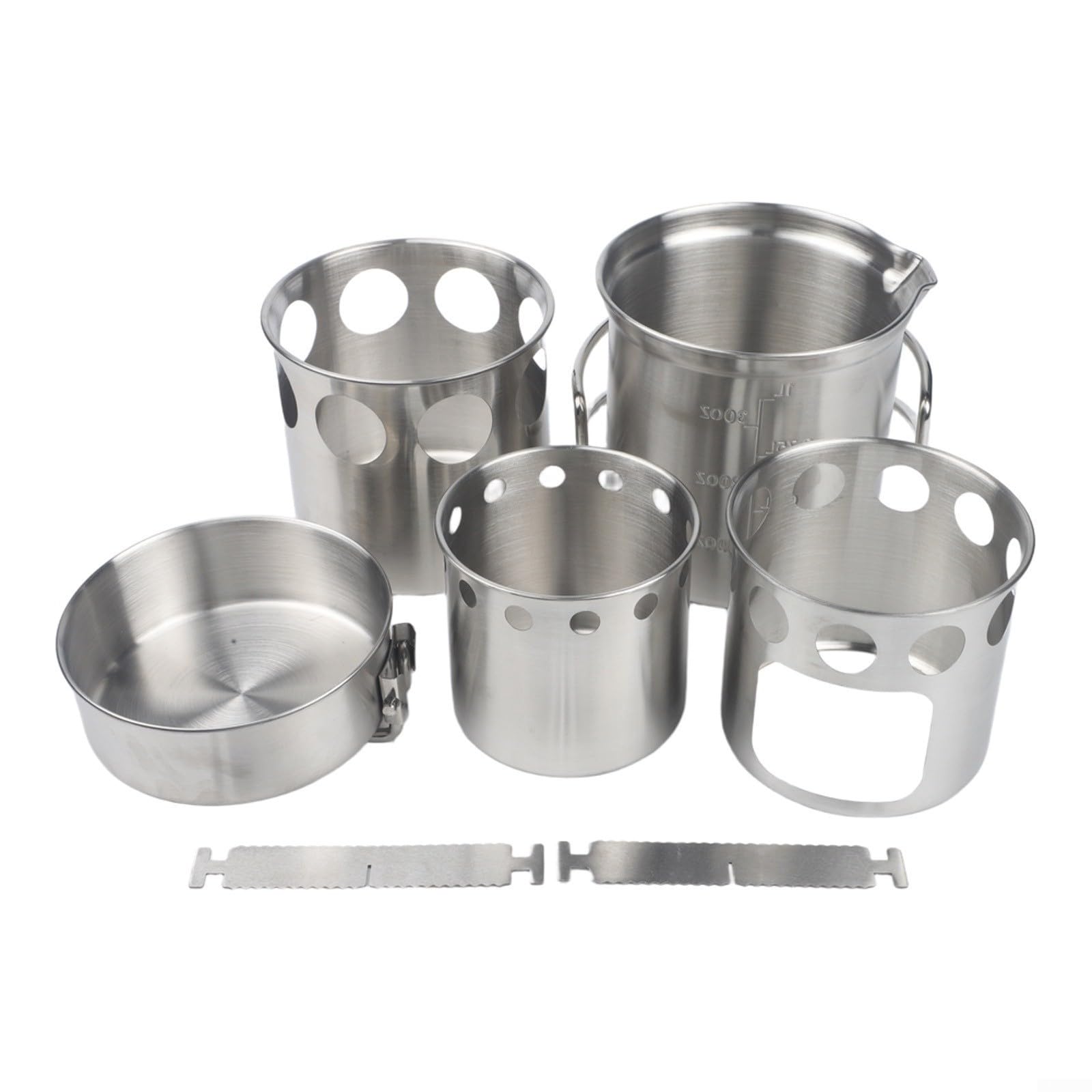 Poêle à bois camping inox coupe-vent avec ustensiles gradués pour extérieur