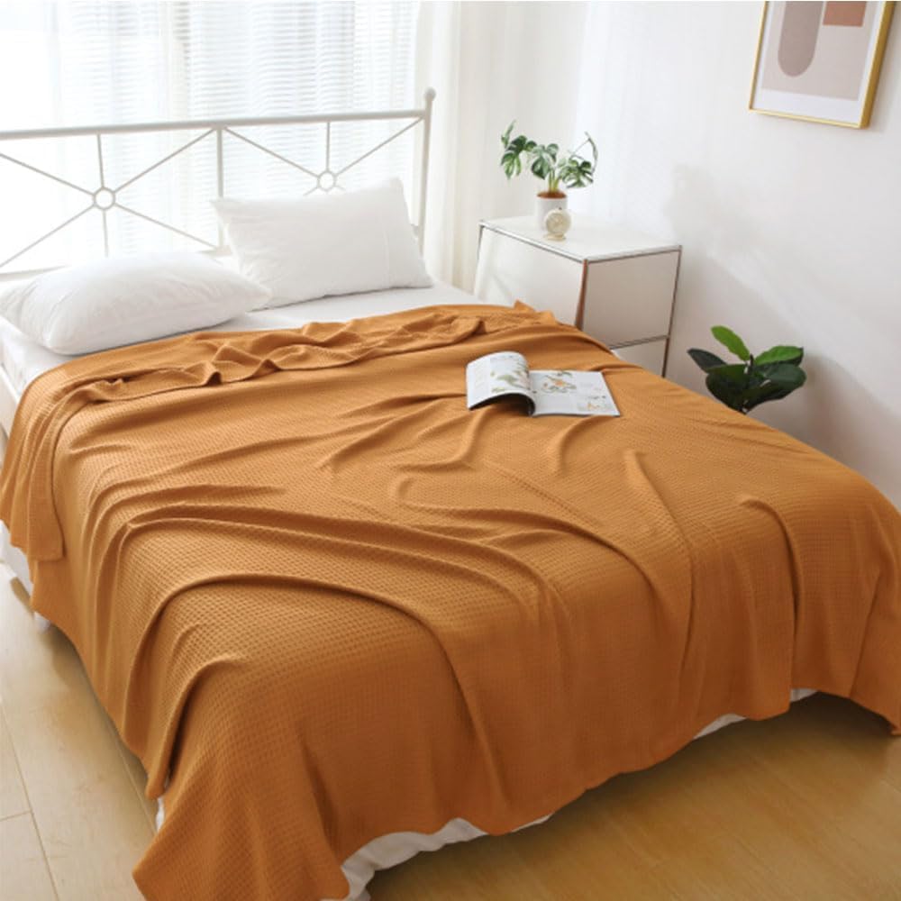 JvFbjLF Lightweight Sofa Blanket – Cooling Fibre, Soft(Orange,230x270cm)