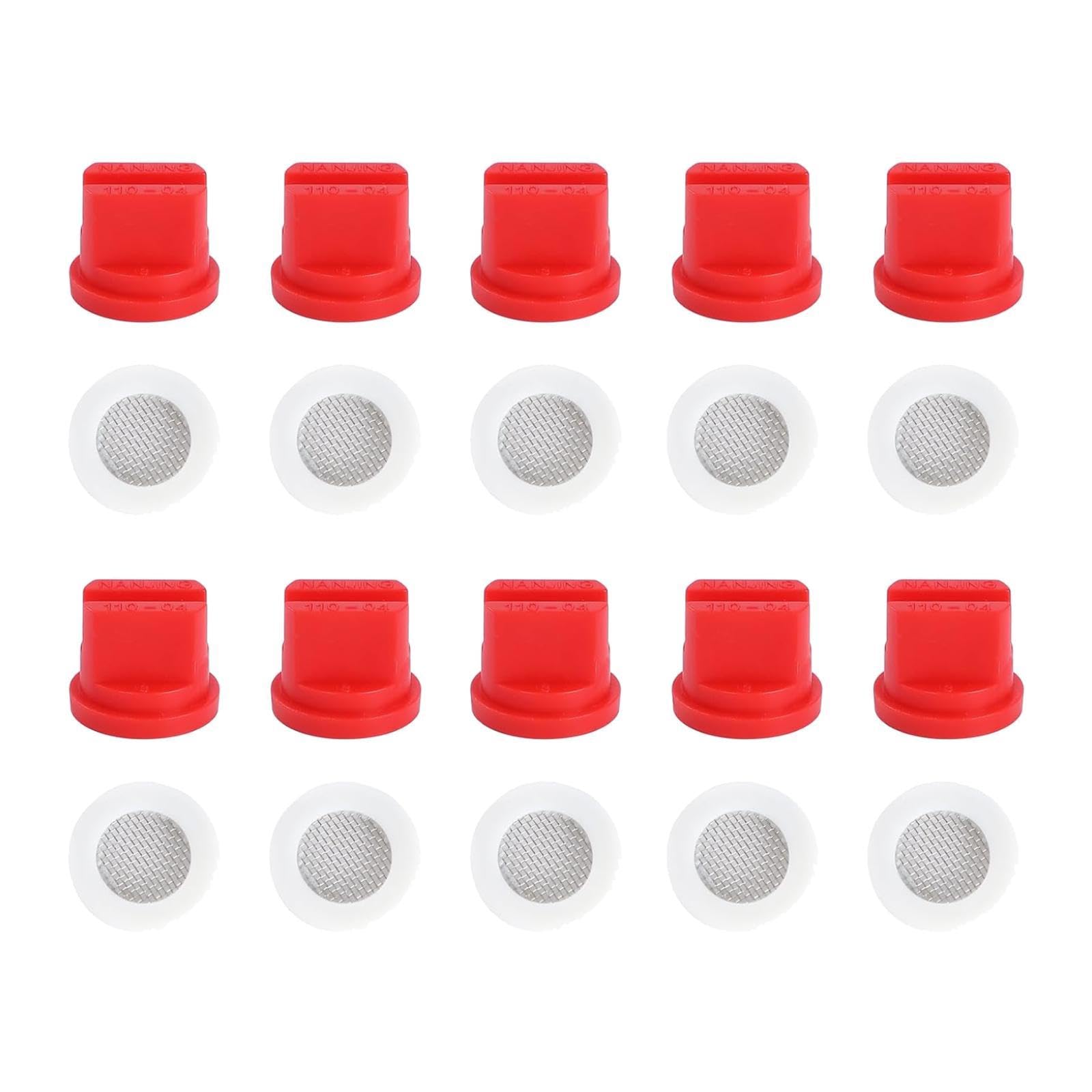 10x Flat Fan Spray Tip Nozzles Summer Cooling Spraying Nozzle Tips Lawn 110° Red-image-14