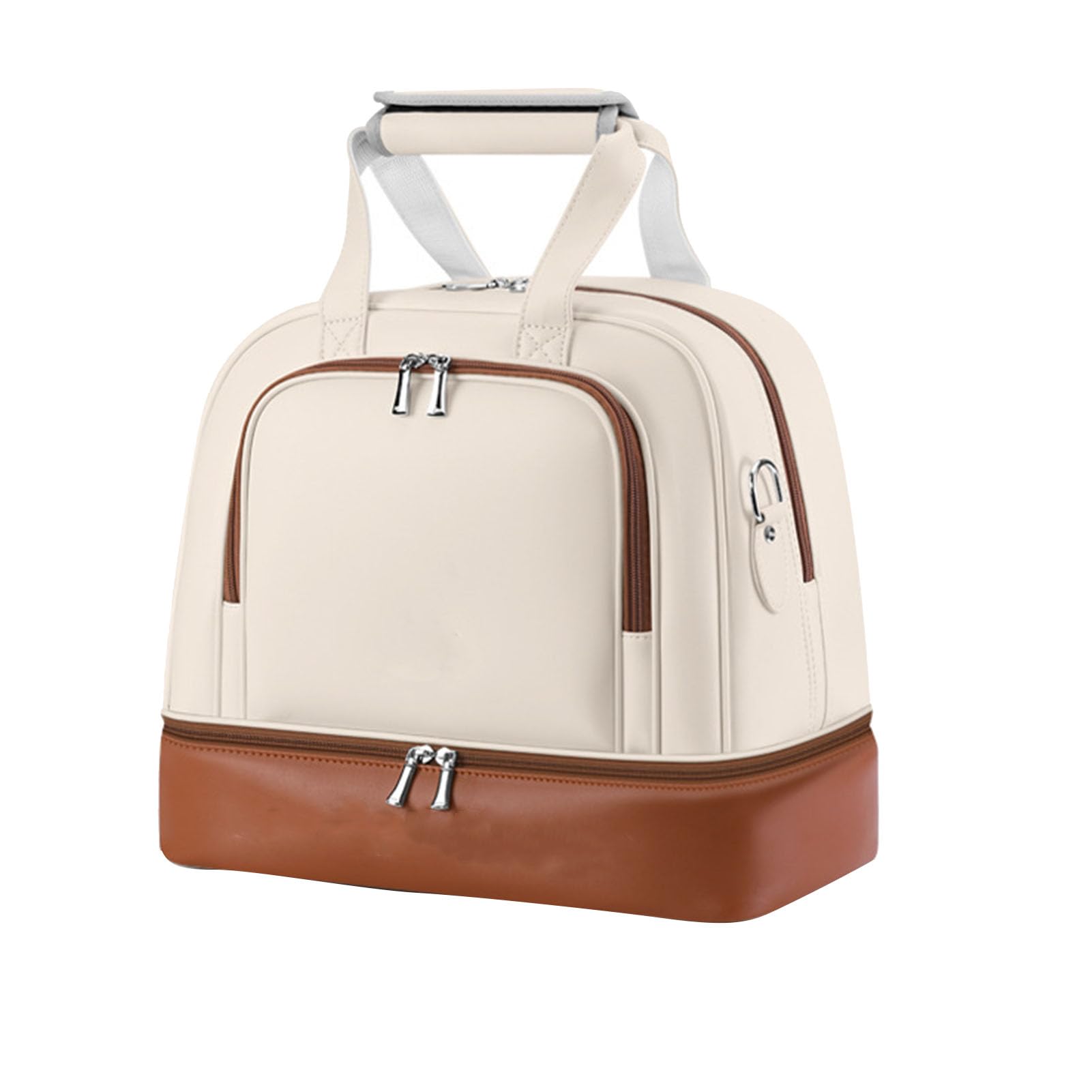 Sxhlseller Borsone, Borsa da Palestra con Scomparto per Scarpe Separato, Borsa Sportiva da Viaggio in Pelle Microfibra Impermeabile per Allenamento, Viaggio d'affari, Fitness (Beige Marrone)