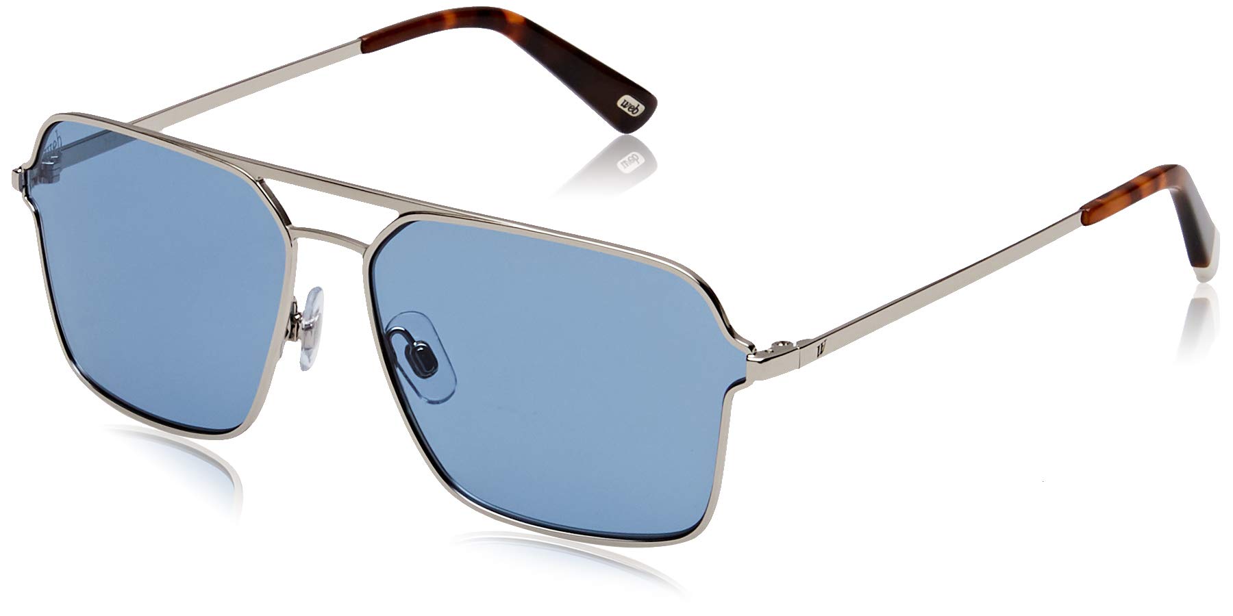 WEBEyewear UV Protected Silver Square Full rim Sunglasses for Men - WE0261 60 16V