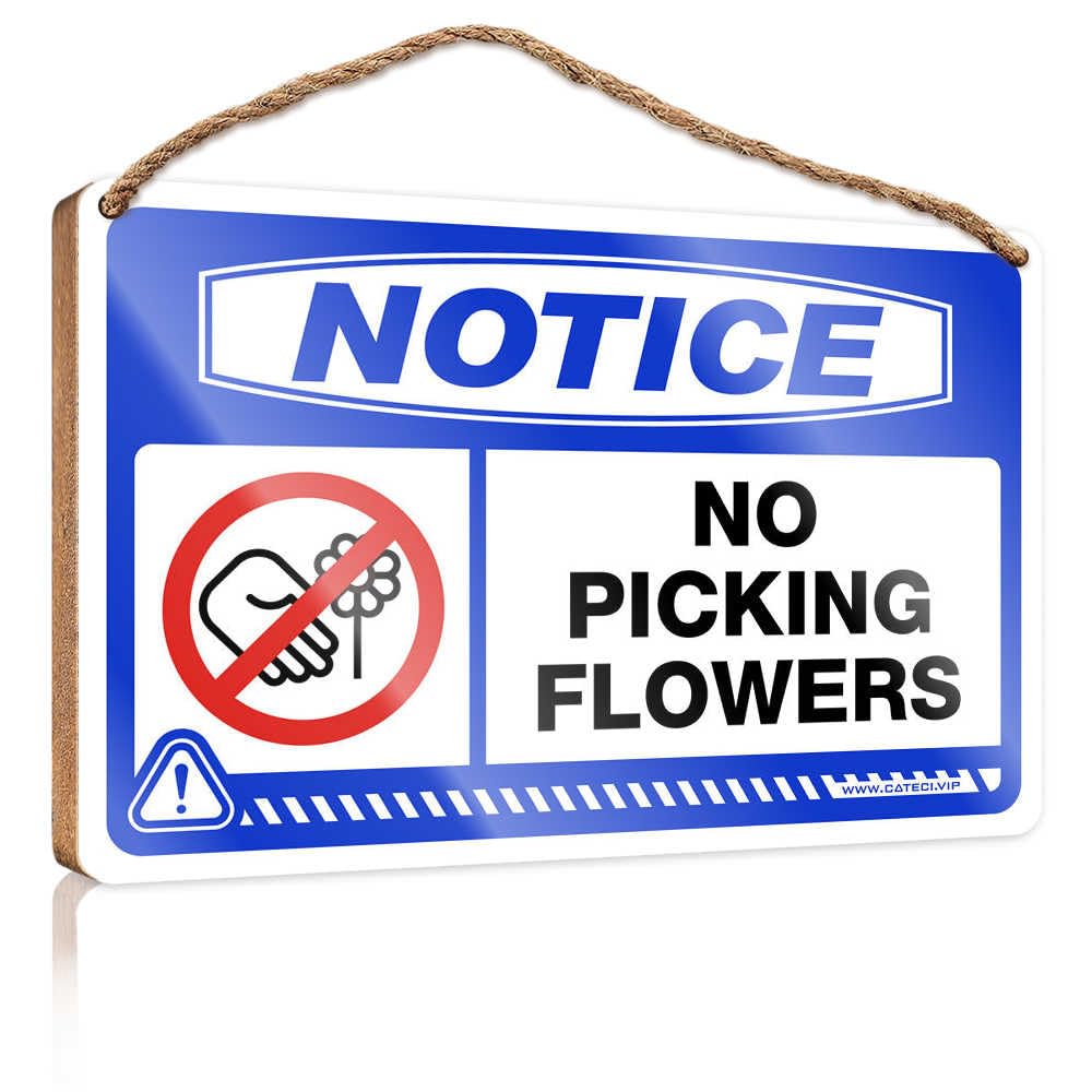 Bathroom Signs For Door Notice No Picking Flowers Wooden Sign Man Cave Furniture Fall Porch Signs(15X28CM)