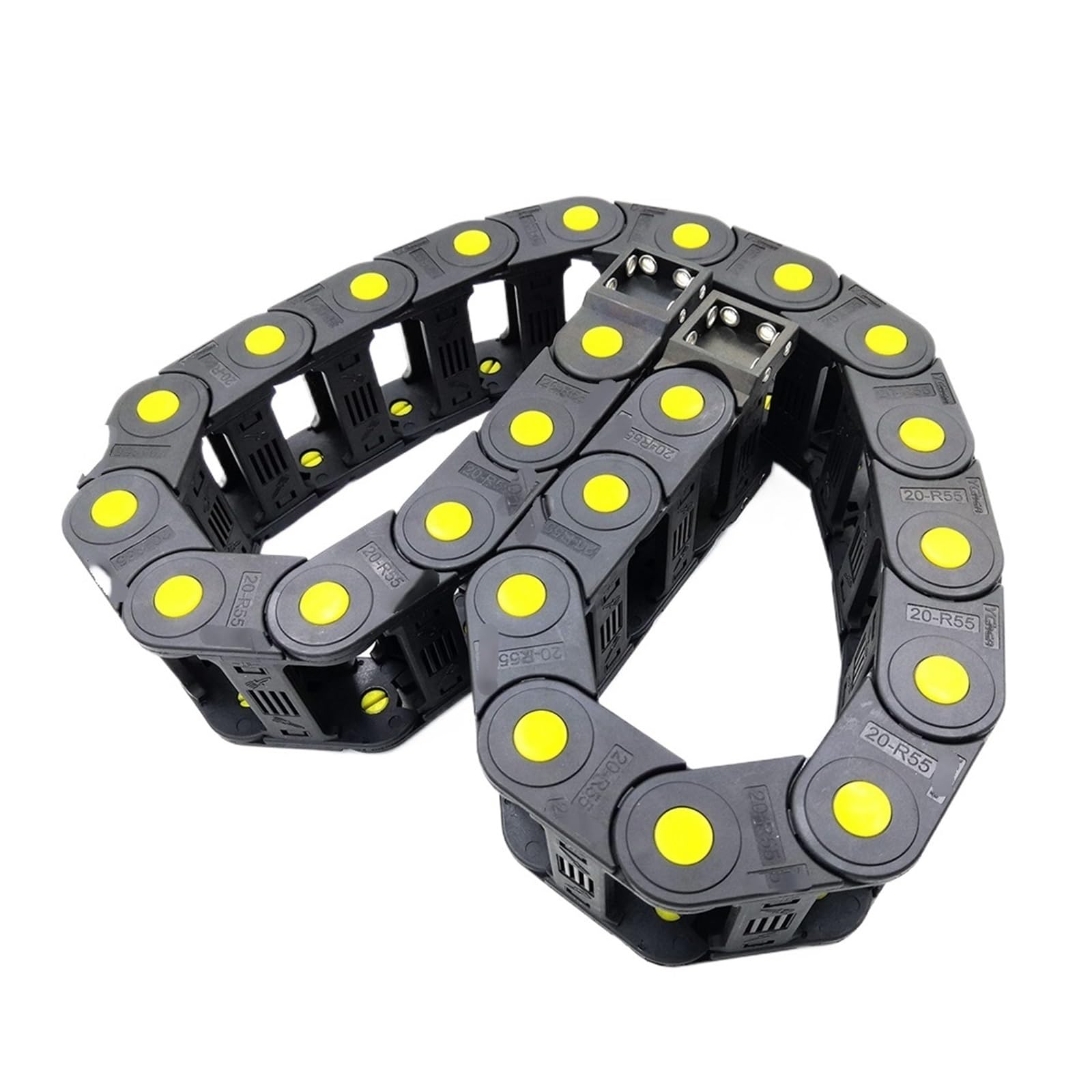 Łańcuch do przeciągania kabla, 1 m, 20 x 103 mm, łańcuch transmisyjny, uchwyt na przewód, linka holownicza ze złączami końcowymi do obrabiarek CNC (R125)
