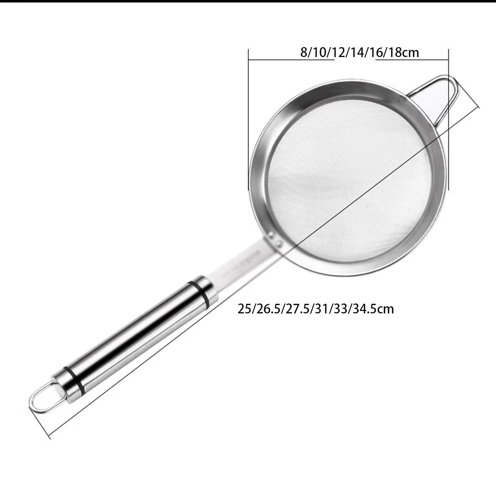 Mehlsieb aus Edelstahl, 6 Stück, Küchensieb, Mehlsieb, Edelstahl, Reissiebfilter, kleiner Feinfilter, Küche, Feinsiebfilter