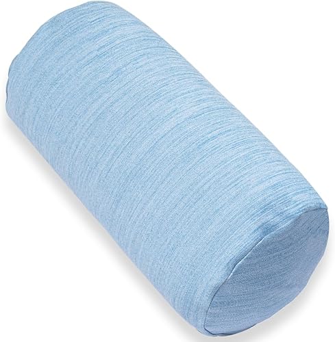 Miniatura 7 de Almohada cilíndrica redonda con funda de terciopelo extraíble, almohada cervical en rollo de tubo para soporte de cabeza, cuello, espalda y piernas,