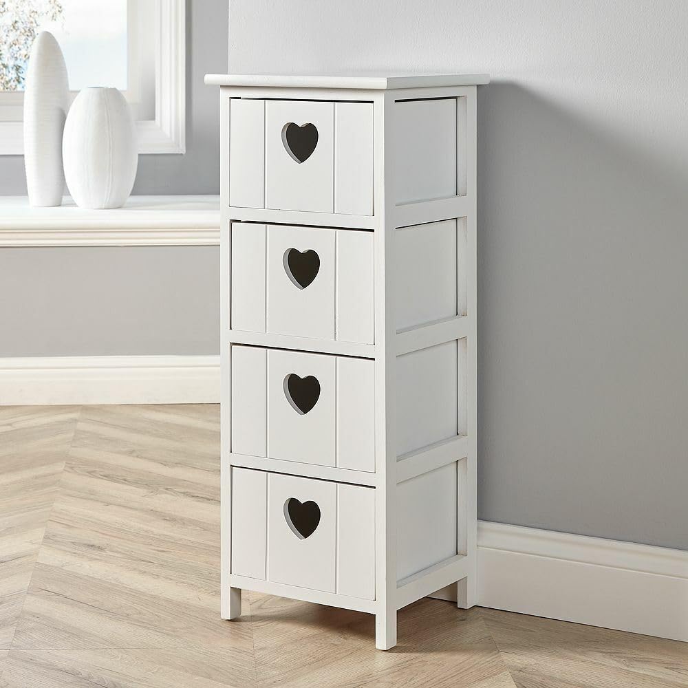 Home Source Wooden Storage Unit - 3 Drawer Chest - White
