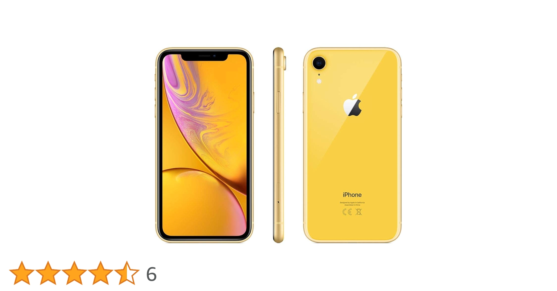 Apple - iPhone XR Yellow 128 GB 香港版　デュアルSIM Apple iPhone XR Dual SIM With Face Time - 128GB, 4G LTE