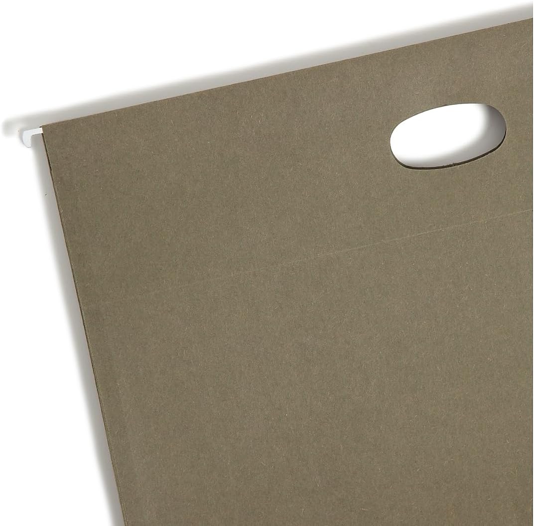 Smead 100% Recycled Hanging Pocket with Full-Height Gusset, 3-1/2" Expansion, Legal Size, Standard Green, 10 per Box (64326)