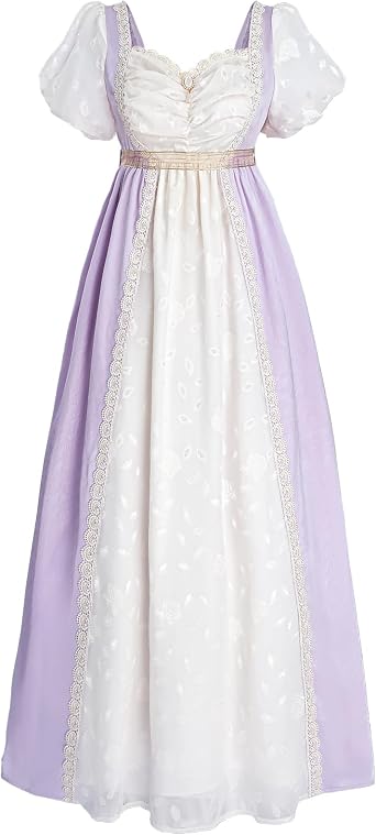 Regency Dresses for Women Floral 1800s Regency Era Dress Empire Waist Regency Ball Gown