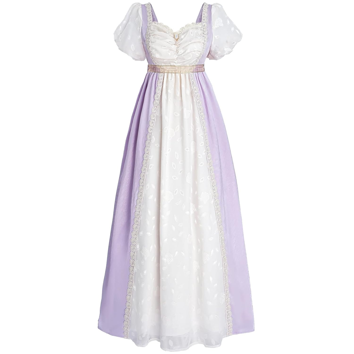 FCCAM Regency Dresses for Women Floral 1800s Regency Era Dress Empire Waist Regency Ball Gown - Review, Price and Buying Guide