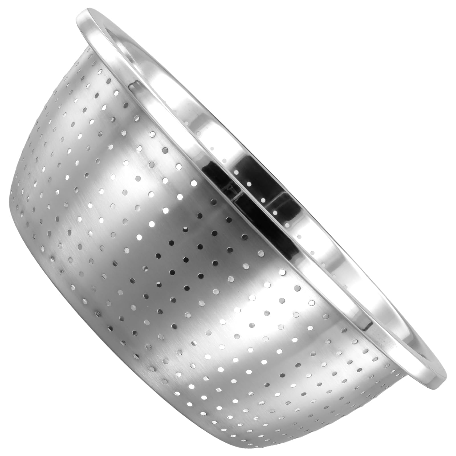 Set di 4 Colino e Ciotola in Acciaio Inox 26 cm, Scolapasta Impilabile per Riso Pasta e Verdure, Argento
