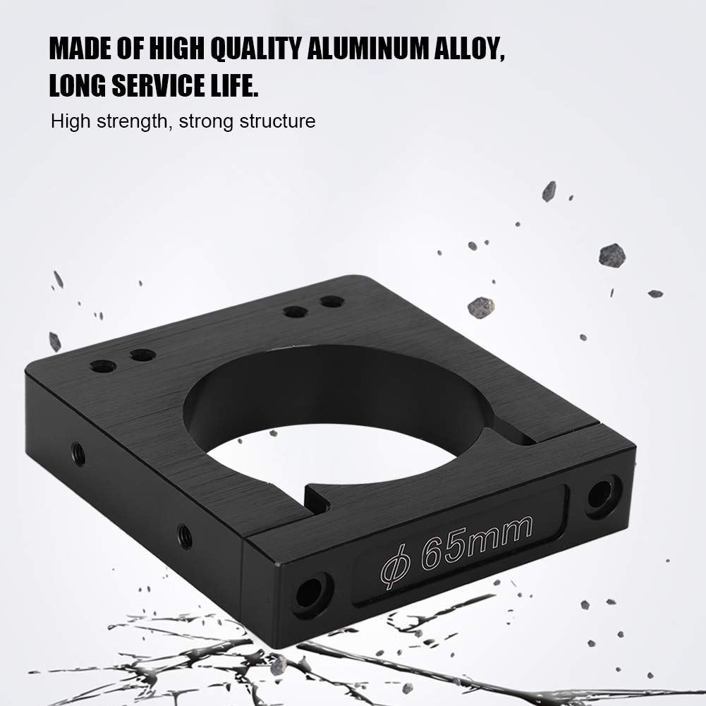 Aluminiumoxid, CNC-Motorhalterungs-Set, 52 mm, 65 mm, 71 mm, Spindelmotorhalterung für CNC-Fräsmaschinen, Fräsen, hohe Festigkeit, langlebig, Schwarz, 19 mm dick (65mm)