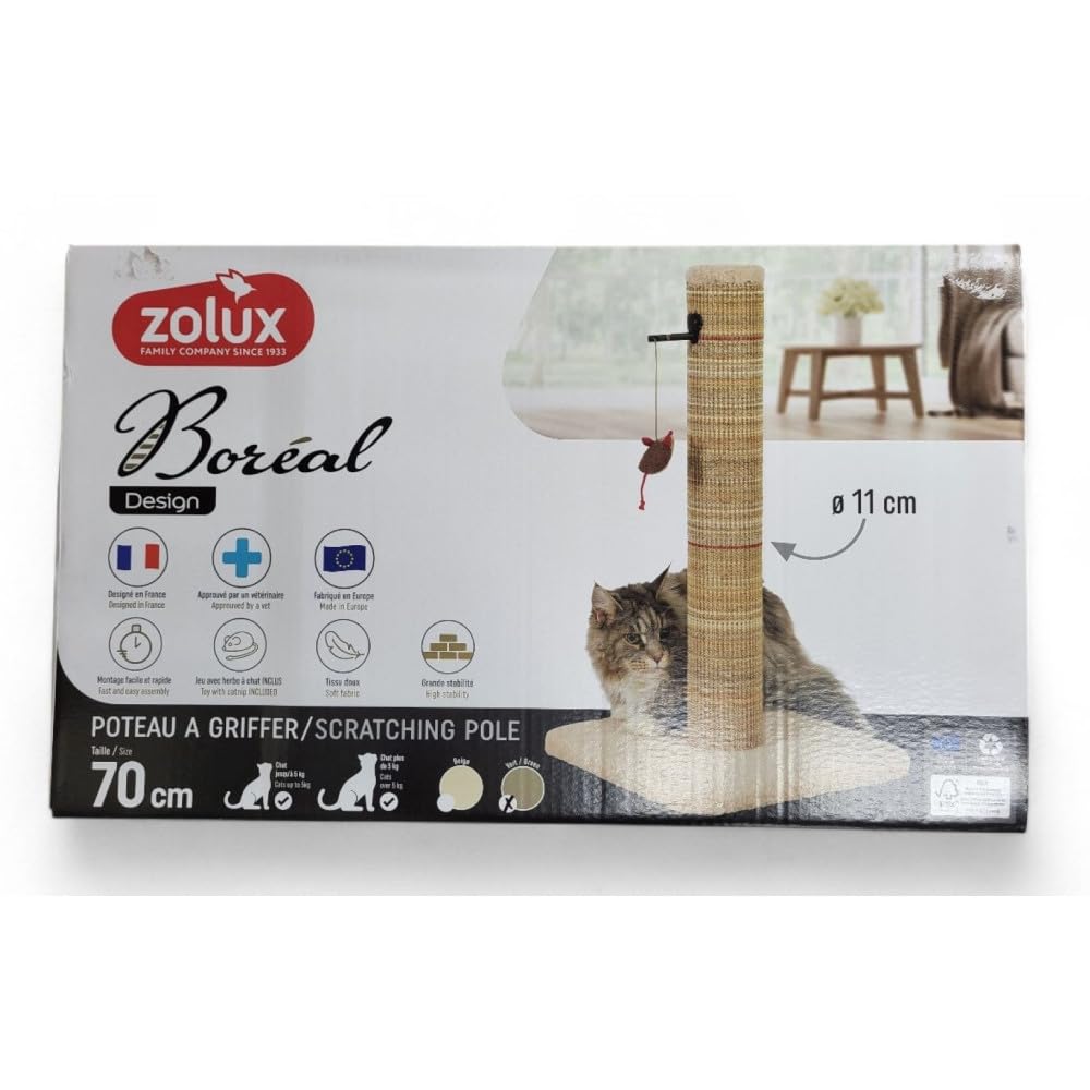 zolux - Poteau à griffer Boréal M Vert H 70 cm pour Chat