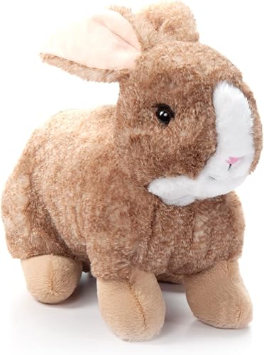 The Petting Zoo Peluche de conejo, regalos para niños, animales salvajes de la vida silvestre, conejo marrón, 12 pulgadas