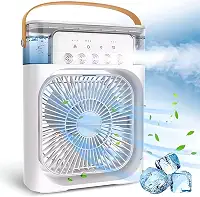 softdigit Ventilador Portátil de Mesa Mini Ar Condicionado Umidificador Climatizador Led Água e Gelo 3 Velocidades Led (BRANCO)