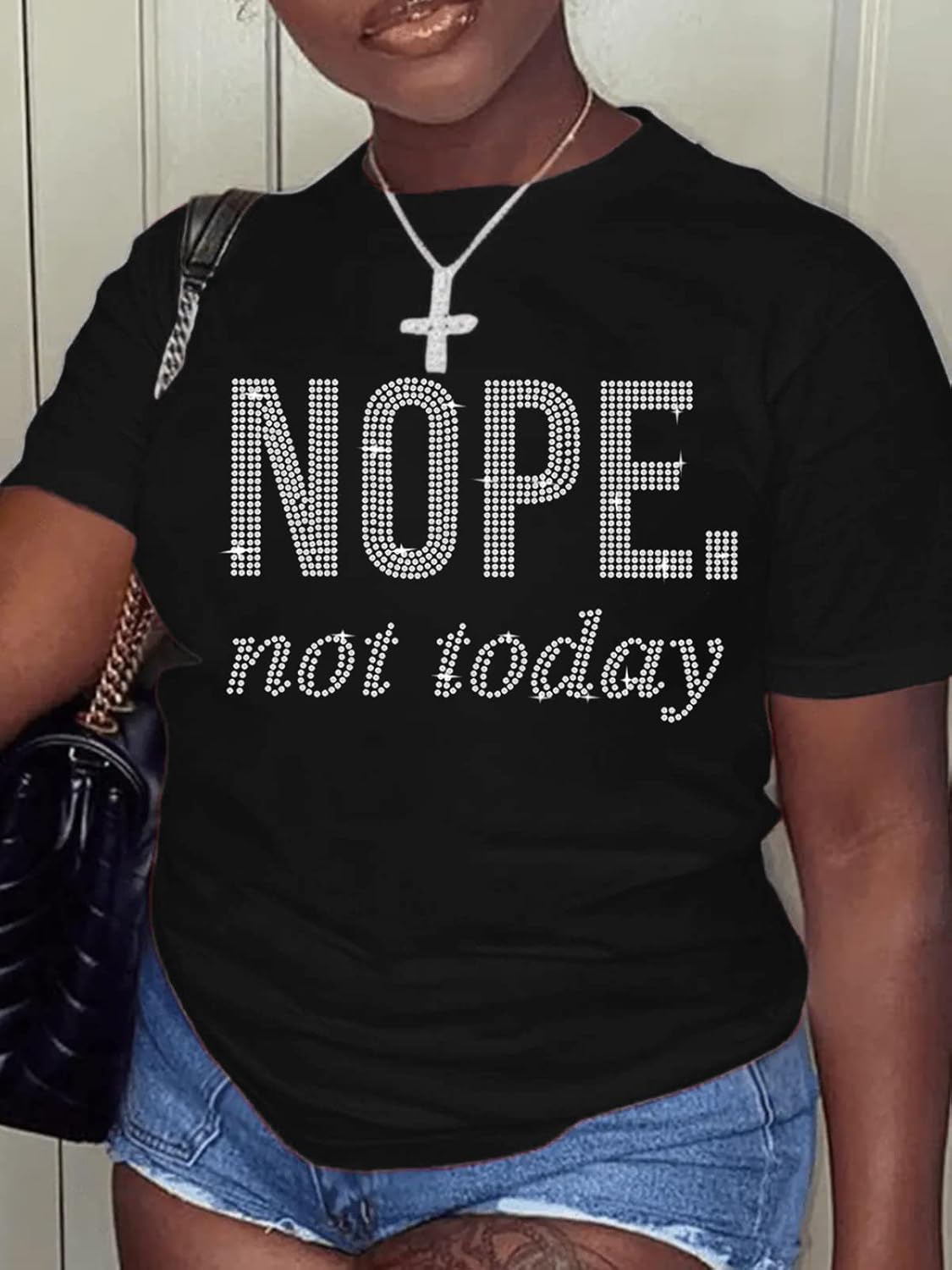 Hilinker Women's Cap Sleeve Top Mock Neck T Shirts Casual Loose Fit Summer Tee - Image 2