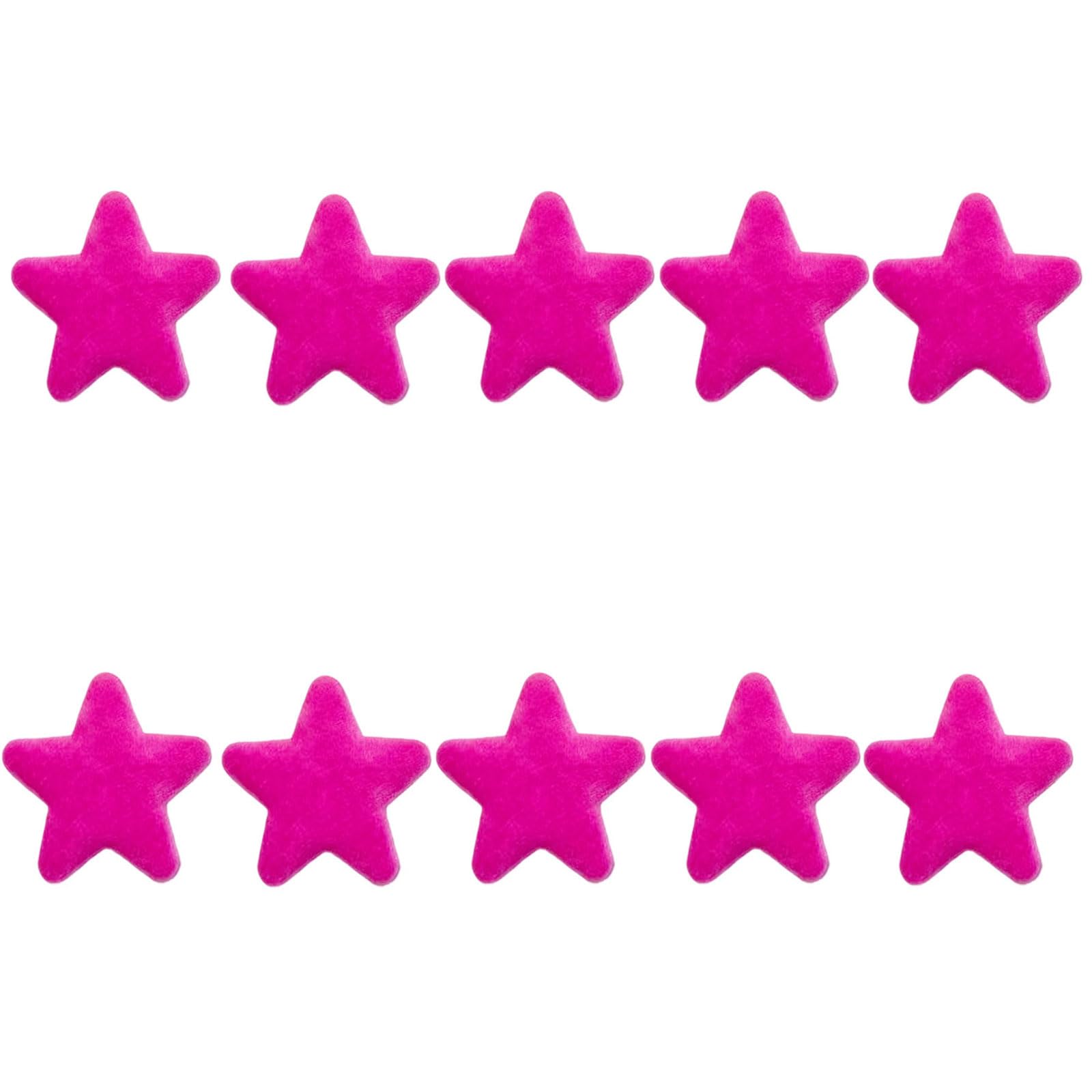 Elnwnnkc 10Pcs 6.5CM Colored Star Appliques Assorted Color Fabric Star Appliques for Bags Hat Garment Sewing Decoration Small Fabric Glowing for
