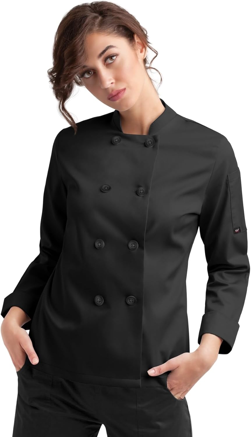 On The Line Women's Chef Coat Long Sleeve - Professional Kitchen Uniform