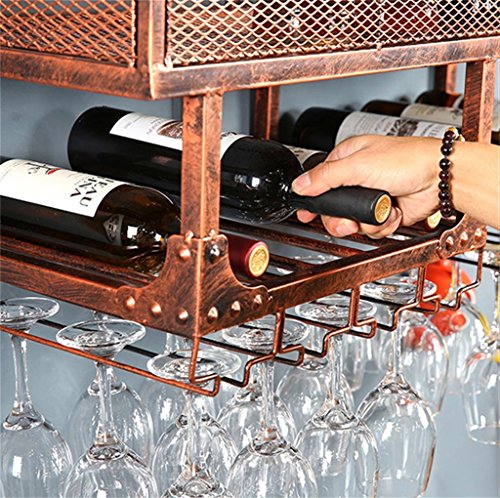 Soporte para botella de vino LUNEZY doble capa vintage metálico miniatura 4