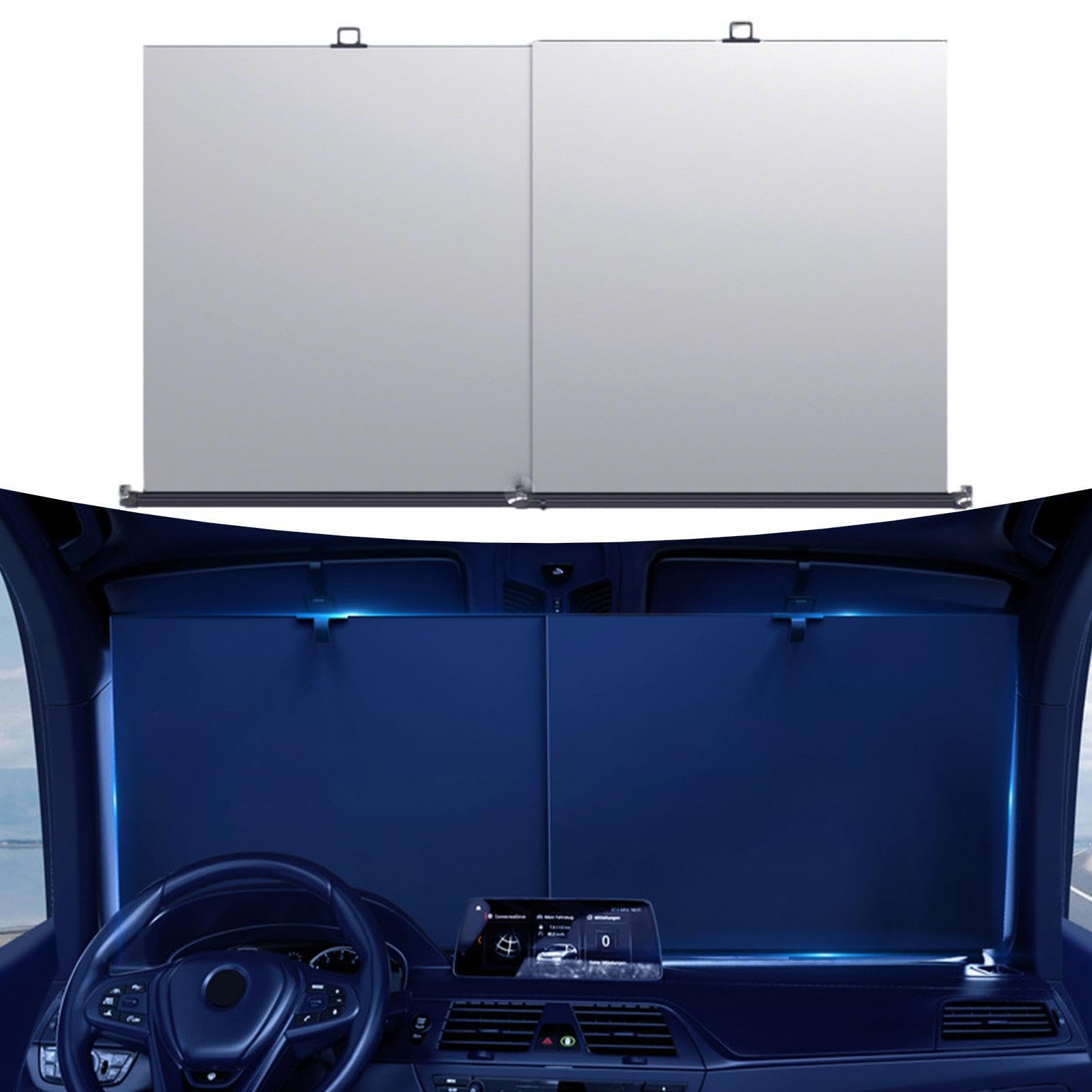 Parasole Per Finestrino Auto Parasole Retrattile Per Vetri Auto | Protezione Solare Per Parabrezza Per Berline Camion Camper Viaggi Stradali Autisti Parcheggio Guida Urbana