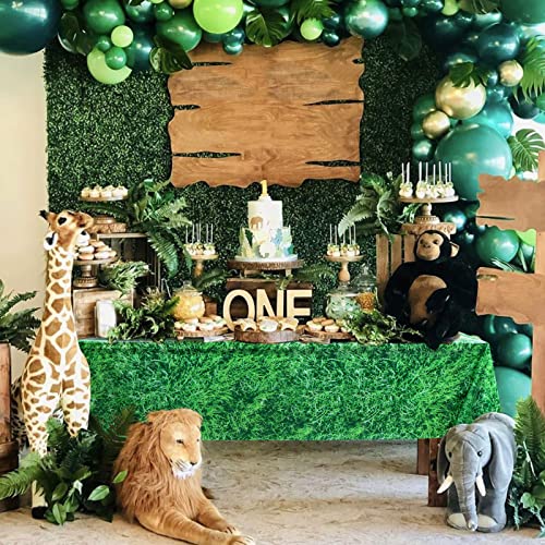 Green Grass Tablecloth 2 Pack Summer Jungle Safari Wild One Birthday Plastic Table Cloth For Rectangle Tables Grass Field Print Table Covers For Soccer Sports Themed Birthday Party Supplies 54 X 108’ #TOP1